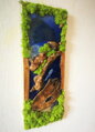Machový obraz v kombinácii s epoxidovou živicou 90cm x 40cm 