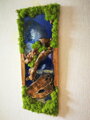 Machový obraz v kombinácii s epoxidovou živicou 90cm x 40cm 