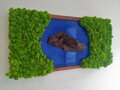 Machový obraz s epoxidom a drevom 50cm x 100cm 