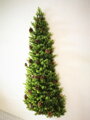 Umelý vianočný stromček na stenu so šiškami malý- 110 cm 