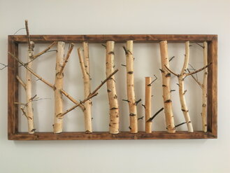 Drevený obraz- prírodná breza 65cm x 130cm 